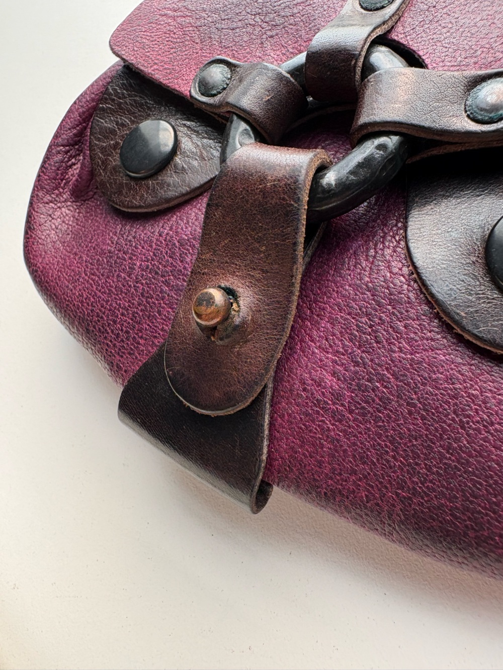 Diesel Vintage Purple Leather Medieval industrial Y2K coin purse wallet - Picture 4 of 16